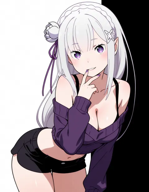 Emilia Studio Shots — Nothing can beat Emilia-tan in cuteness!! · Made with The Forge · Eye Detailed · Upscaled · High Quality · Character LoRA