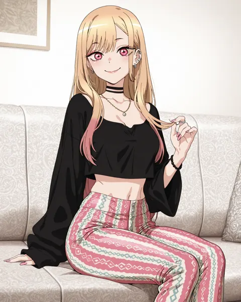 Kitagawa Marin Chilling Day — Unique Casual Home Outfit matches Marin-chan's vibe · Made with The Forge · Eye Detailed · Upscaled · Character LoRA